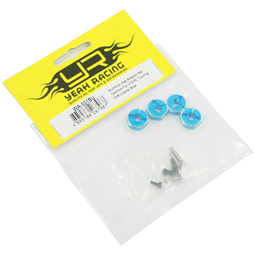 Aluminum Hex Adapter Set 12x5mm For 1/10 RC Touring Drift Crawler Blue