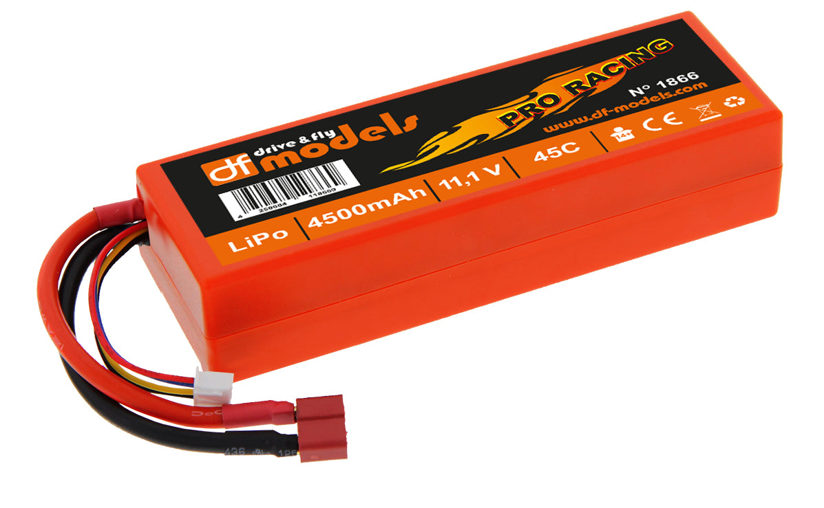 DF-Models Lipo Akku 3S - 11.1 Volt - 4500mAh 45C - RCXX - RC Racing Shop | RC Models | Tuning & Spare Parts for Professionals