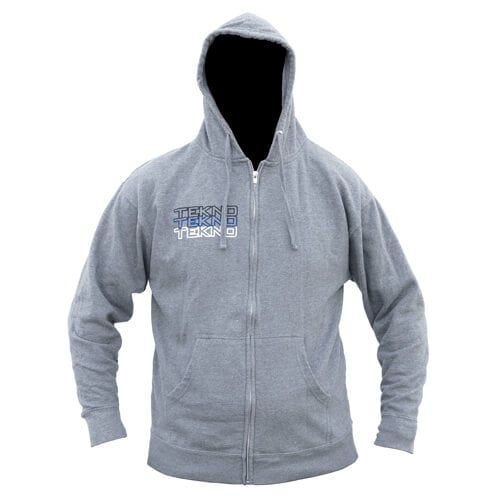 Tekno Tekno RC Zippered Hoodie (stacked logo, gray, medium) - TKRHOODIE07M