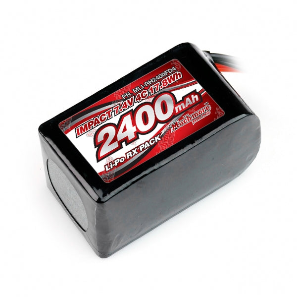 MUCHMORE IMPACT FD4 Li-Po Battery 2400mAh/7.4V 4C Hmp Size for Receiver (1) MLI-RH2400FD4 - RCXX - rc racing for professionals