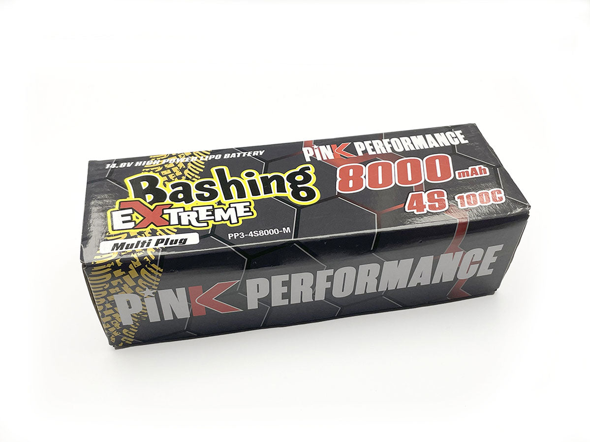 Pink Extreme Bashing LiPo 4S 14.8V-8000-100C Multi 157x53x42mm 760g