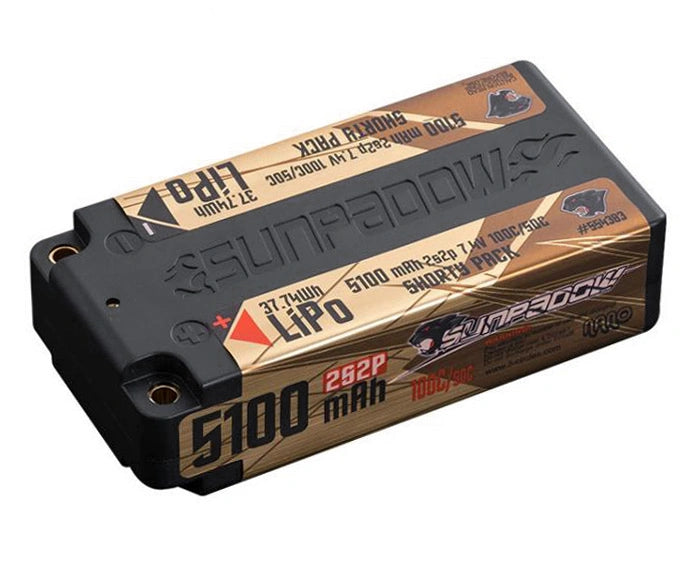 Sunpadow Competition Shorty LiPo Akku 2S 7.4V 5100mAh – 100C/50C (2S2P) - SW554383 - RCXX - RC Racing Shop | RC Models | Tuning & Spare Parts for Professionals