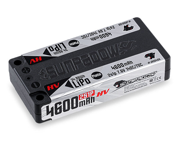 Sunpadow Li-Po Battery 2S 7,6V 4600mAh 140C Platin HV Shorty ULCG - JA0040H - RCXX - RC Racing Shop | RC Models | Tuning & Spare Parts for Professionals