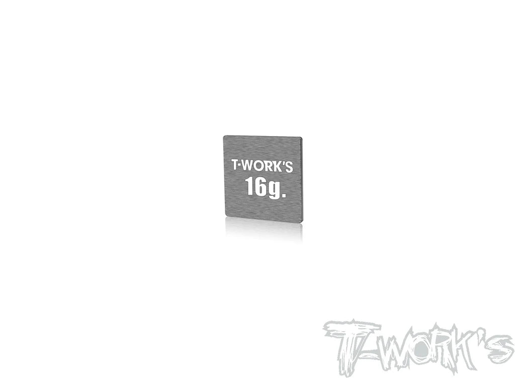 T-Work's TE-207-H Adhesive Type 16g Tungsten Balance Weight 24.5x24.5x1.4mm (1) - RCXX - RC Racing Shop | RC Models | Tuning & Spare Parts for Professionals