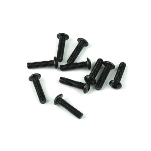 Tekno M3x12mm Button Head Screws (black, 10pcs) - TKR1404