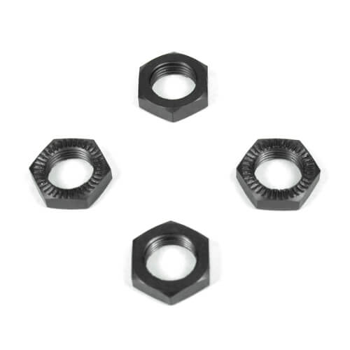 Tekno Wheel Nuts (serrated, gun metal ano, 4pcs, EB48) - TKR5116