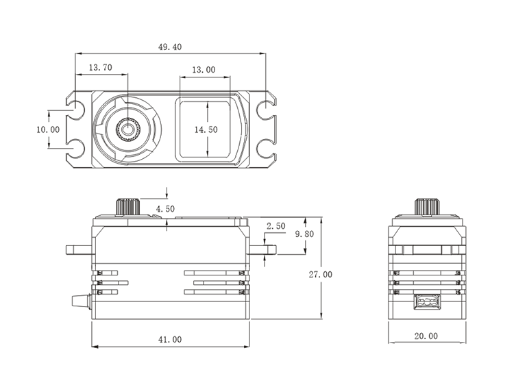 SRT Servo CH712S 1/10 Onroad/Offroad HV (0.049s/8.4V/12.6kg) - RCXX - rc racing for professionals