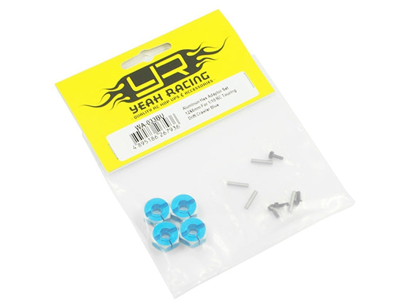 Aluminum Hex Adaptor Set 12x6mm For 1/10 RC Touring Drift Crawler Blue