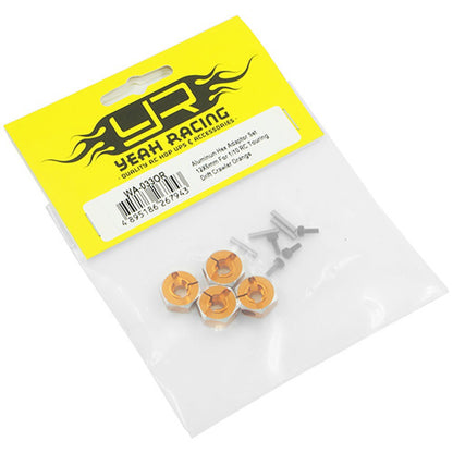 Aluminum Hex Adapter Set 12x6mm For 1/10 RC Touring Drift Crawler Orange
