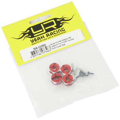 Aluminum Hex Adapter Set 12x6mm For 1/10 RC Touring Drift Crawler Red