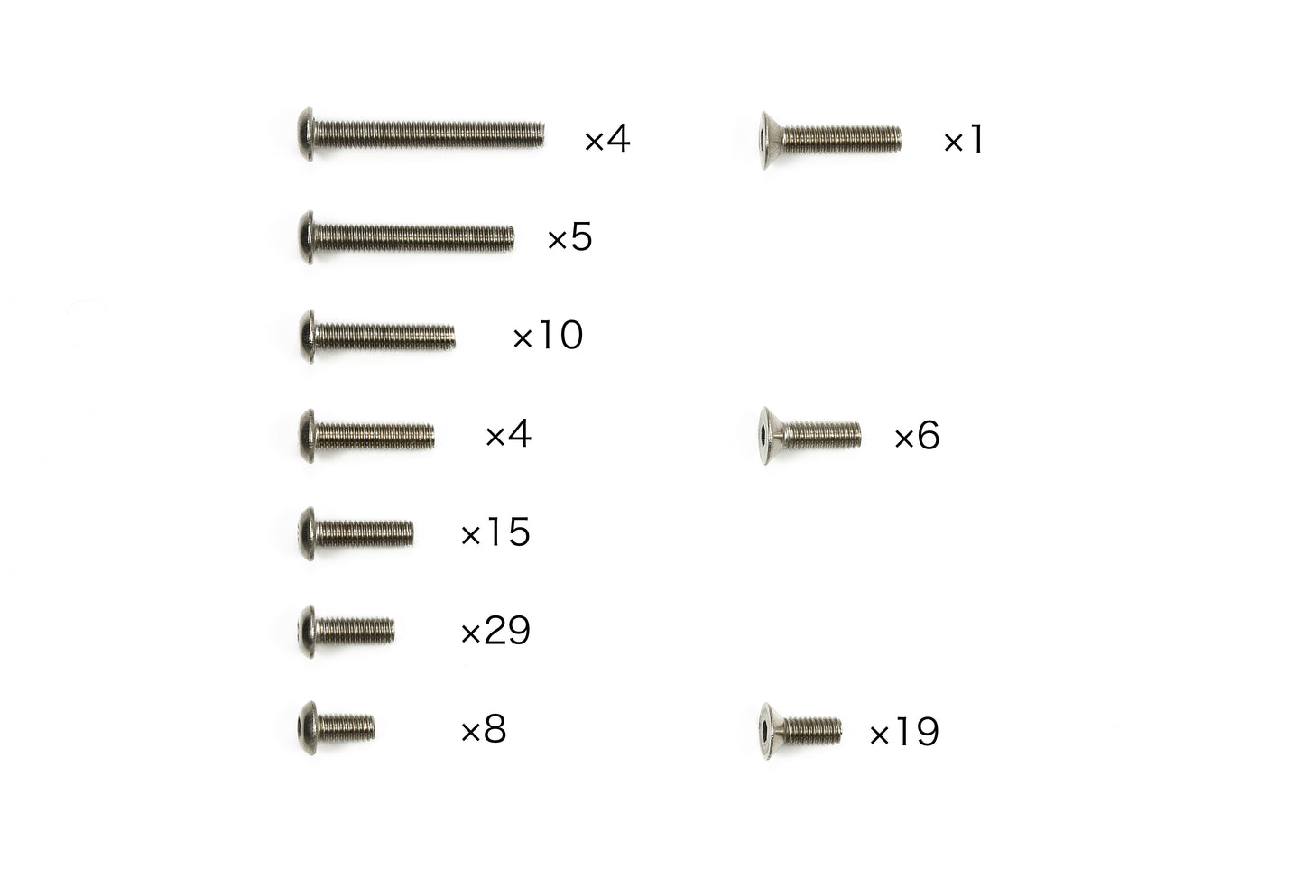 Tamiya XV-02 Titanium Screw Set - RCXX - RC Racing Shop | RC Models | Tuning & Spare Parts for Professionals