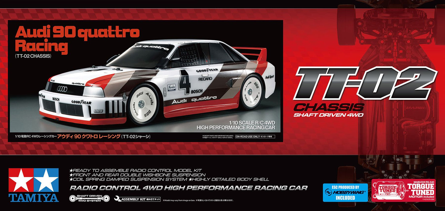 Tamiya Audi 90 quattro Racing (TT-02) - 58744 - RCXX - RC Racing Shop | RC Models | Tuning & Spare Parts for Professionals