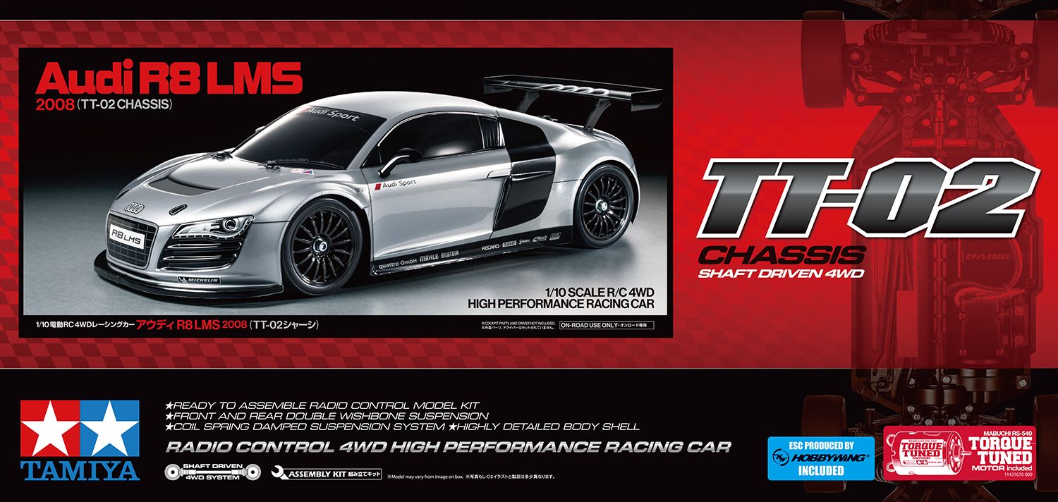 Tamiya Audi R8 LMS 2008 (TT-02) - 58749 - RCXX - RC Racing Shop | RC Models | Tuning & Spare Parts for Professionals