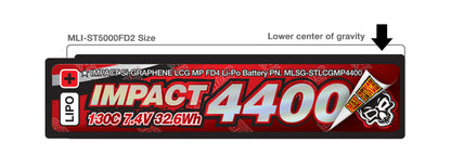 MUCHMORE IMPACT Silicon Graphene LCG Max-Punch FD4 4400mAh/7.4V 130C Shorty Flat Hard Case (1) MLSG-STLCGMP4400 - RCXX - rc racing for professionals