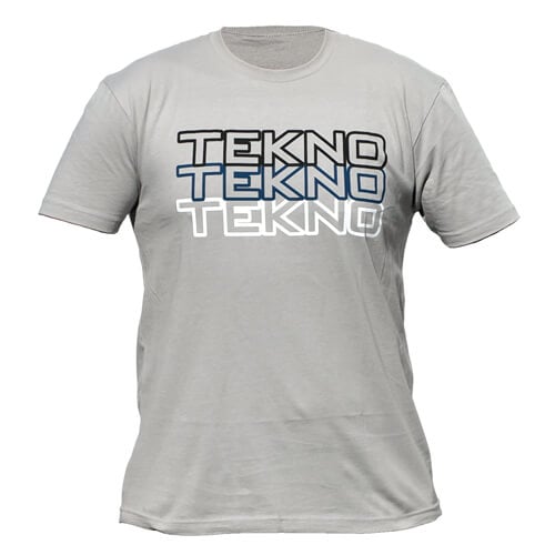 Tekno Tekno RC T-Shirt (Stacked Logo, Next Level, Light Gray, XXL) - TKRTS08XXL
