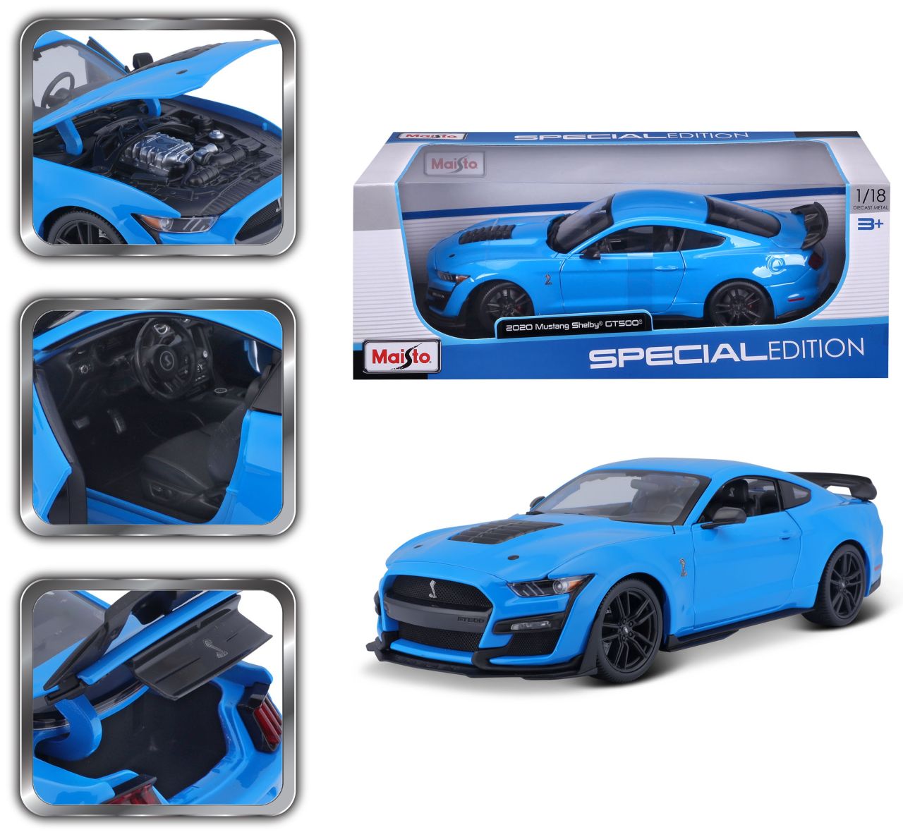 Ford Mustang Shelby GT500 2020 1/18 blau - RCXX - RC Racing Shop | RC Models | Tuning & Spare Parts for Professionals