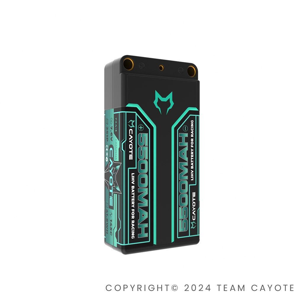 CAYOTE Racing 5500mAh 2S Shorty LiPo Akku 7,6V 145C 203g - 552S145 - RCXX - RC Racing Shop | RC Models | Tuning & Spare Parts for Professionals