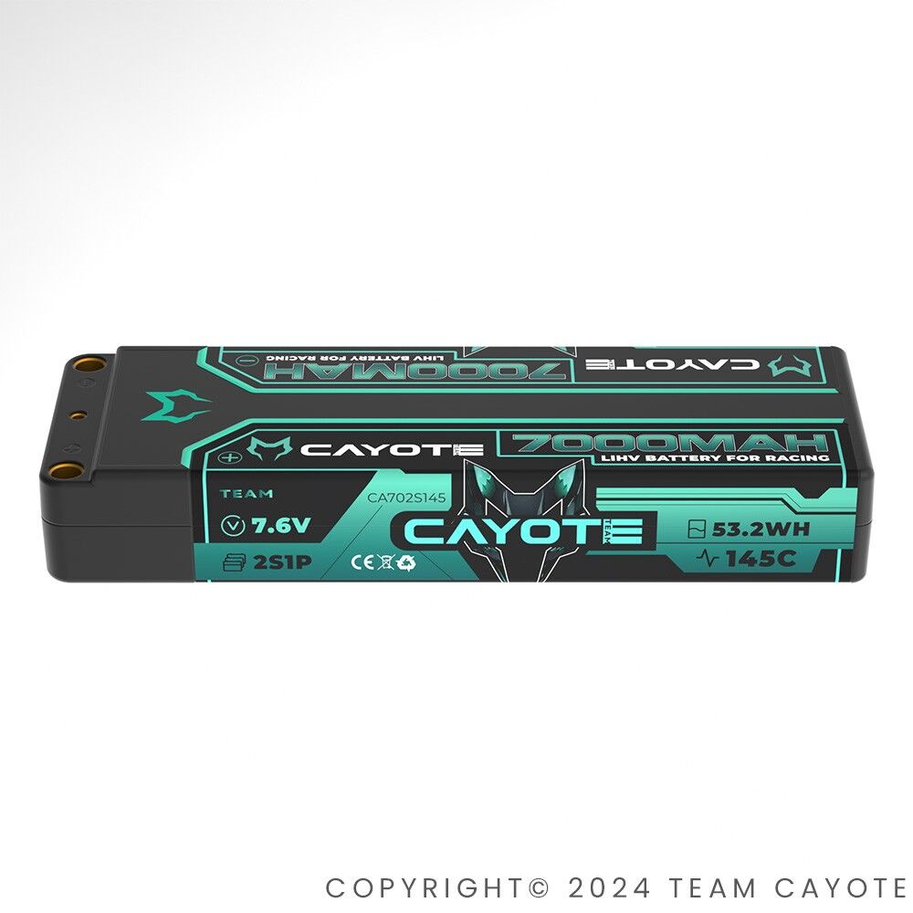 CAYOTE Racing 7000mAh 2S LiPo Akku 7,6V 145C 274g - 702S145 - RCXX - RC Racing Shop | RC Models | Tuning & Spare Parts for Professionals