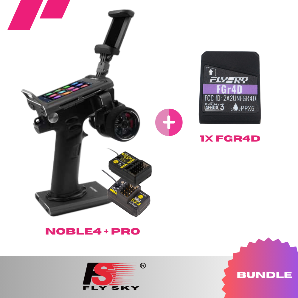 Flysky Noble NB4-Pro+ Sender mit 2 Empfänger + 1x FGr4d Empfänger (Bundle) - RCXX - RC Racing Shop | RC Models | Tuning & Spare Parts for Professionals