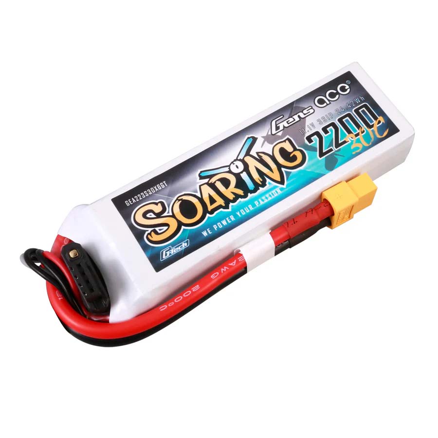 Gensace Soaring LiPo 3S 11.1V-2200-30C(XT60) 107x34x21mm 175g G-Tech