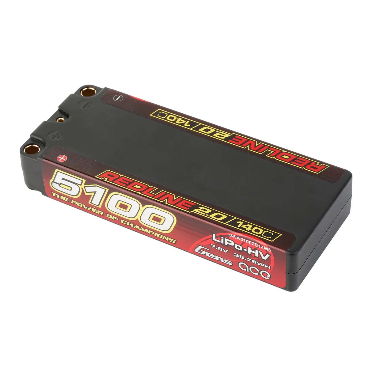 Batterie GensAce Redline 2.0 Mid Size 2S HV 7,6 V - 140 C - 5100 mAh 113 x 47 x 19 mm 191 g