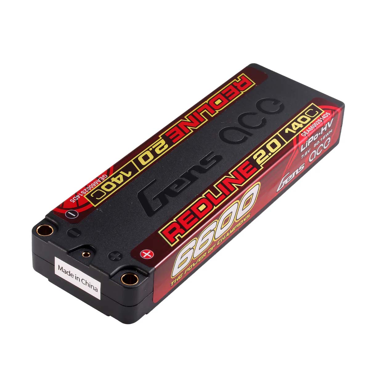 Batterie GensAce Redline 2.0 2S HV 7,6 V - 140 °C - 6600 mAh 139 x 47 x 20 mm 244 g