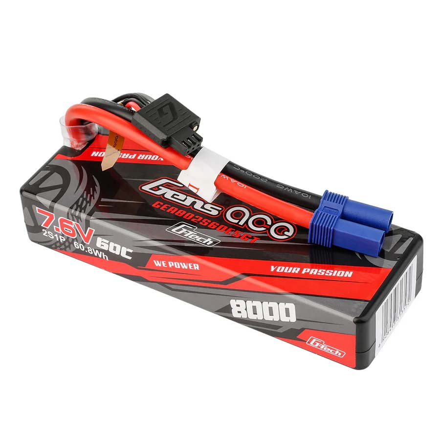 GensAce G-Tech Hard 2S 7.6V-8000-60C 138x46x24mm 334g (XT60)