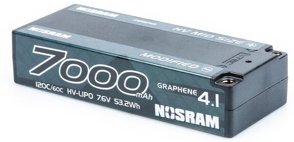 Nosram Graphene-4.1 7000mAh HV Mid Size Shorty LiPo 7.6V 120C/60C - 261g - 999749 - RCXX - RC Racing Shop | RC Models | Tuning & Spare Parts for Professionals