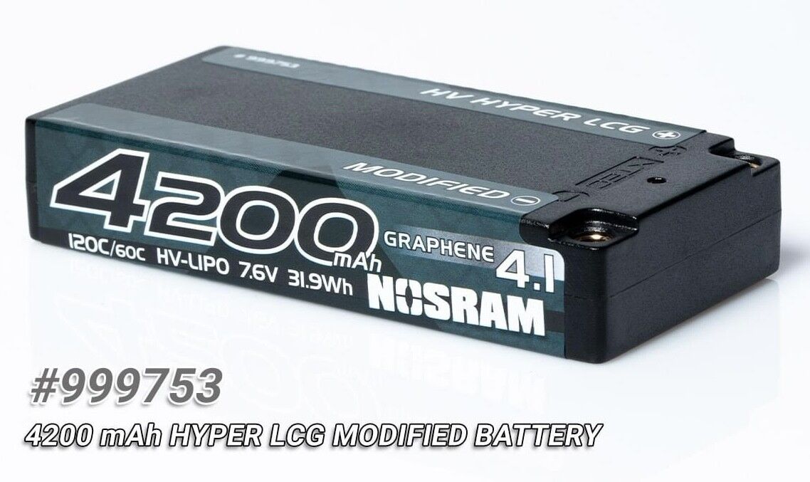 Nosram Graphene-4.1 4200mAh 7.6V 120C/60C HV Hyper LCG Modified Shorty LiPo Akku - 160g - 999753 - RCXX - RC Racing Shop | RC Models | Tuning & Spare Parts for Professionals