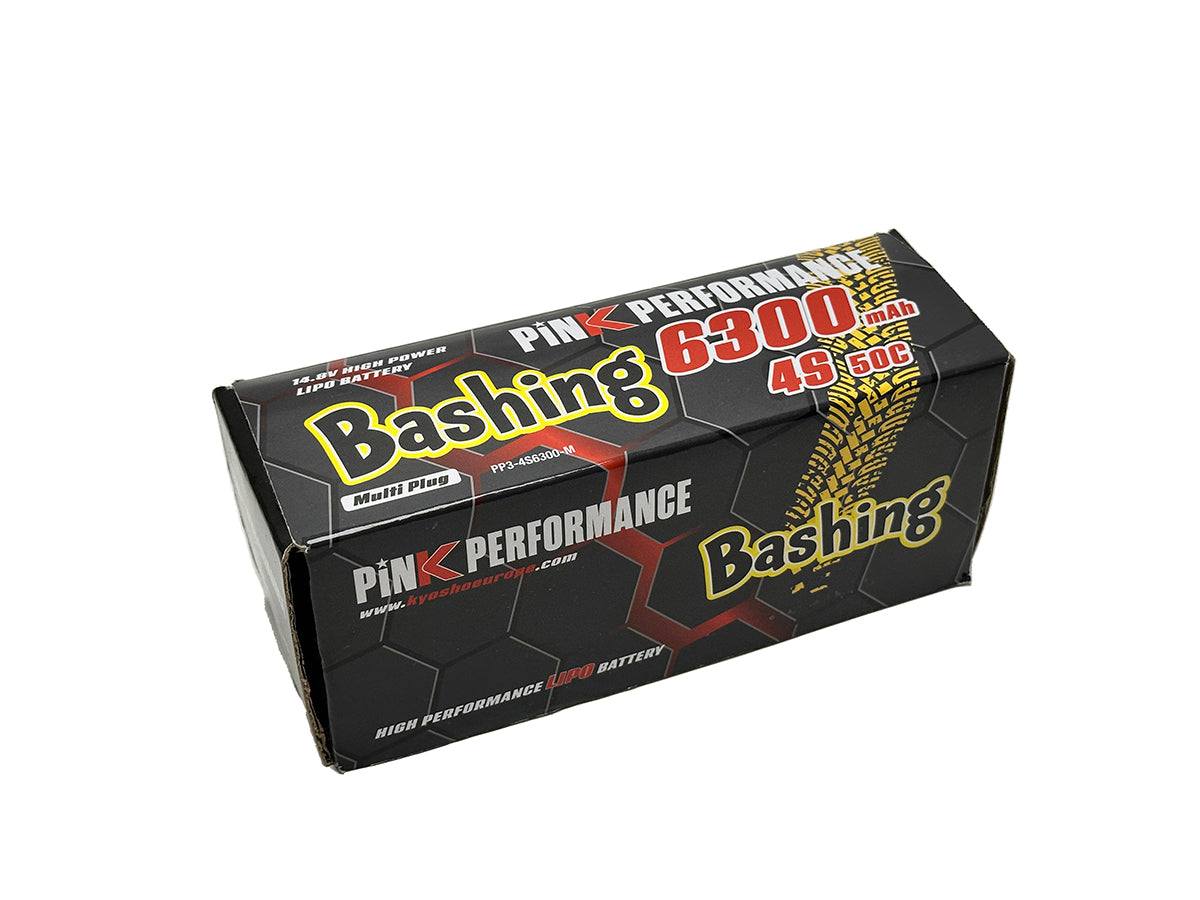 Batterie LiPo rose pour bashing 4S 14,8 V - 6300 mAh - 50C (multicolore) 139 x 47 x 49 mm 600 g