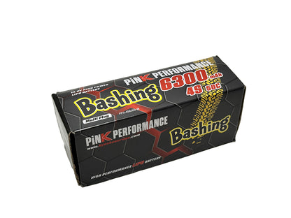 Batterie LiPo rose pour bashing 4S 14,8 V - 6300 mAh - 50C (multicolore) 139 x 47 x 49 mm 600 g