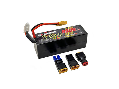 Batterie LiPo rose pour bashing 4S 14,8 V - 6300 mAh - 50C (multicolore) 139 x 47 x 49 mm 600 g