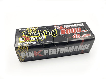 Pink Extreme Bashing LiPo 4S 14.8V-8000-100C Multi 157x53x42mm 760g