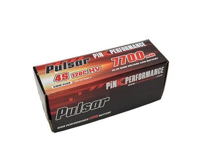 Batterie LiPo Pulsar Performance rose 4S 15,2 V - 7700 mAh - 130C (5 mm) 139 x 47 x 48 mm 600 g