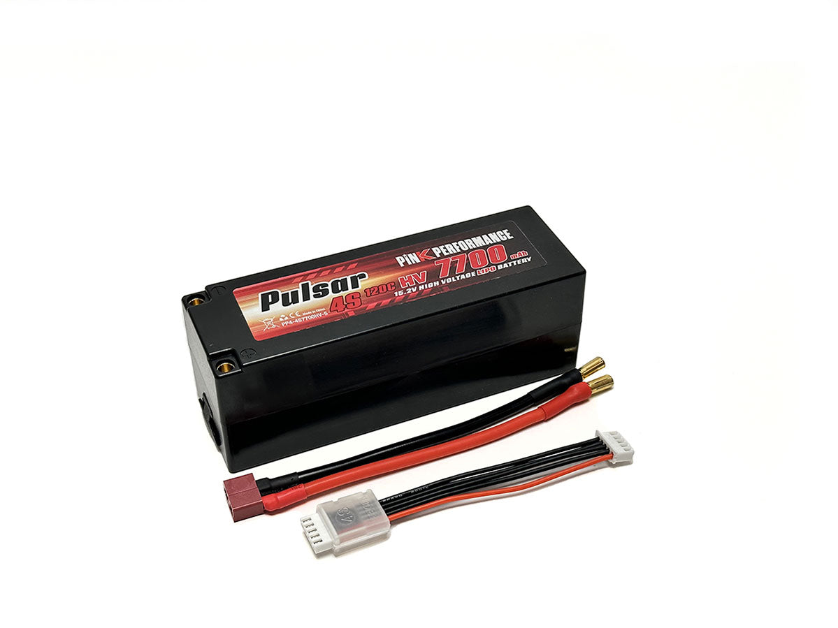 Batterie LiPo Pulsar Performance rose 4S 15,2 V - 7700 mAh - 130C (5 mm) 139 x 47 x 48 mm 600 g