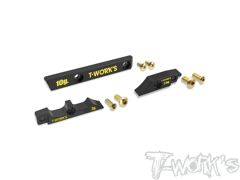 T-Works TE-A800R-A Brass Motor Mount Weights Set 7+7.5+10g for Awesomatix A800R - RCXX - rc racing for professionals