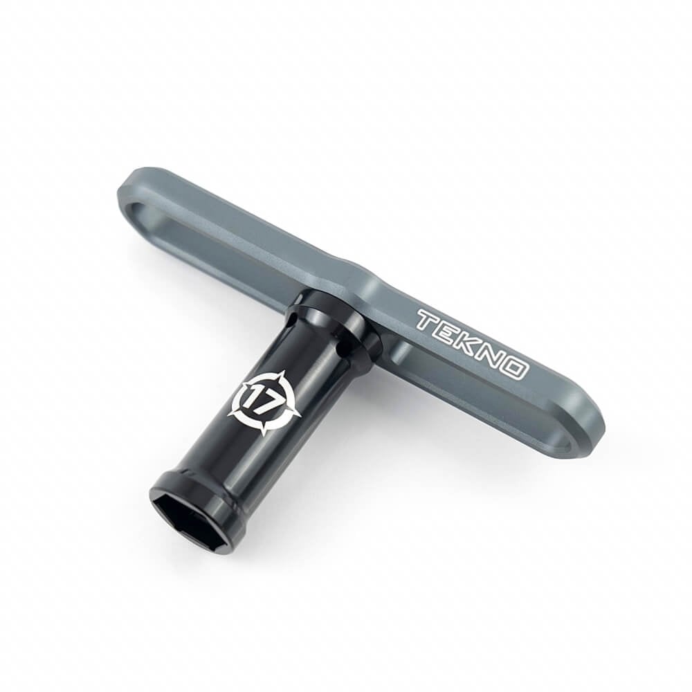 Tekno 17mm Wheel Wrench and Shock Cap Tool (long shank, aluminum) - TKR1116B