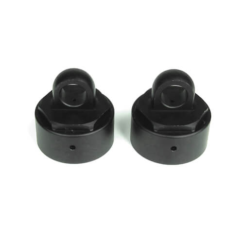 Tekno Shock Caps (aluminum, gun metal ano, 2pcs, EB48) - TKR6003