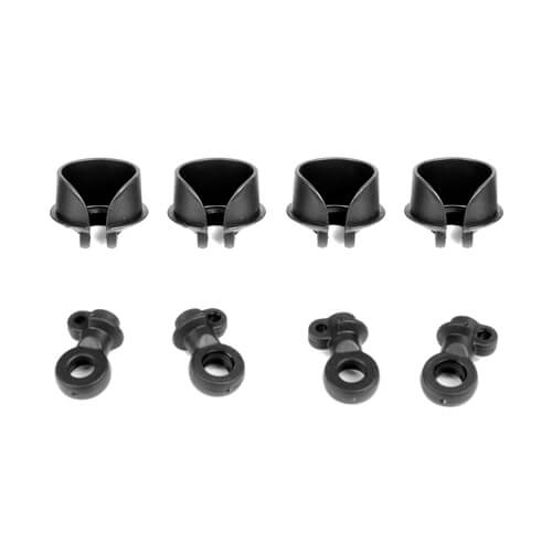 Tekno Locking Shock Rod End and Spring Perch Set (updated, 16mm shocks) - TKR6140C