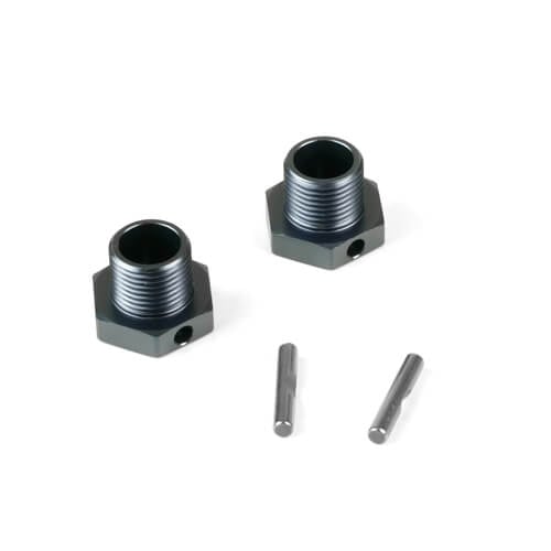 Tekno Wheel Hubs (+1mm offset, 17mm, gun metal ano, w/pins, 2pcs) - TKR9674