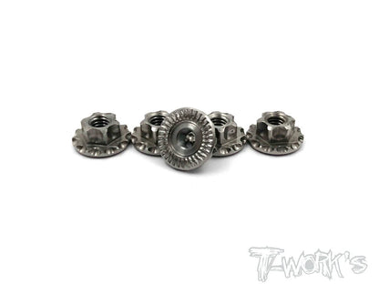 T-Works TP-034 64 Titanium Light Weight large-contact Serrated M4 Wheel Nuts (4) - RCXX - rc racing for professionals