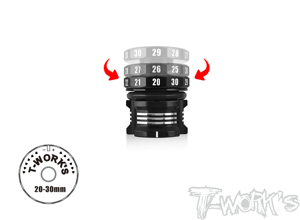 T-Works TT-116-A V2 Adjustable Ride Height Gauge 20-30mm - RCXX - rc racing for professionals
