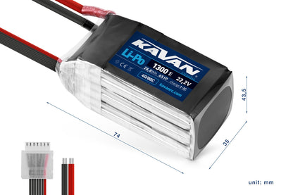 KAVAN Li-Po battery 1300mAh 22.2V 40/80C – KAV33.6044
