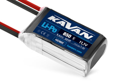 KAVAN Li-Po battery 850mAh 11.1V 40/80C – KAV33.6001